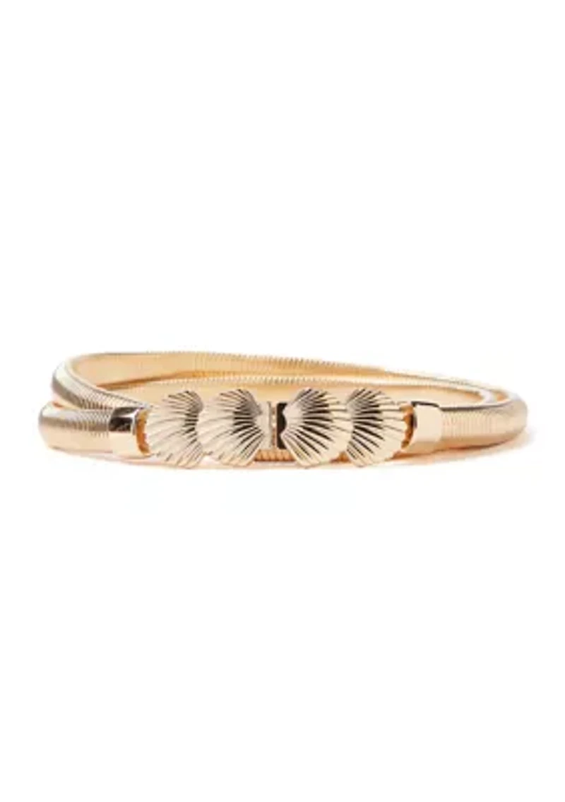 Stretch Cobra Seashell Belt with Buckle