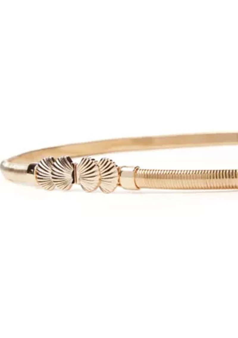 Stretch Cobra Seashell Belt with Buckle
