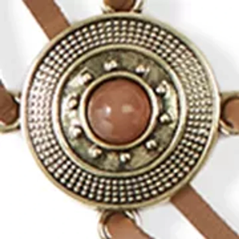 Leather Cord Stone Concho Belt