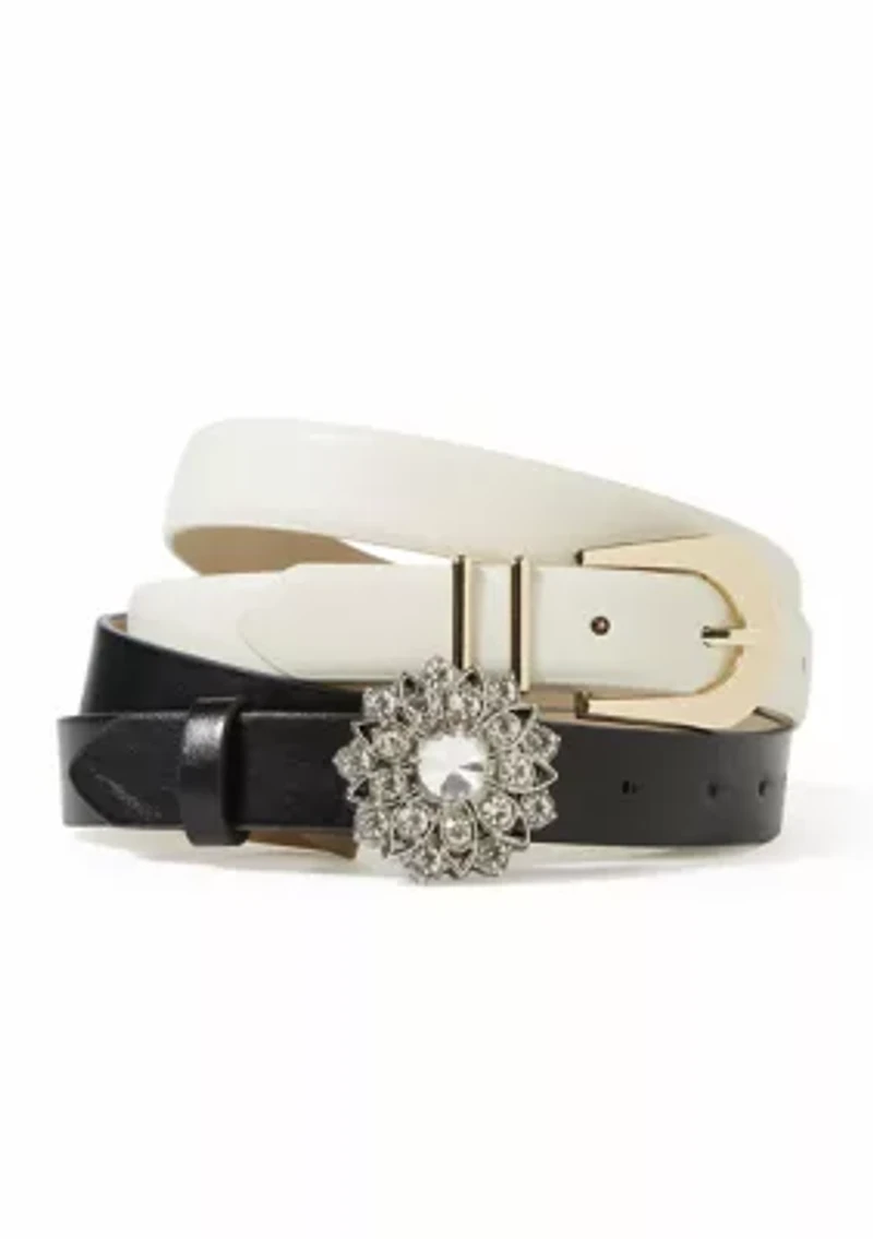 Crystal Buckle and Classic Belt Set