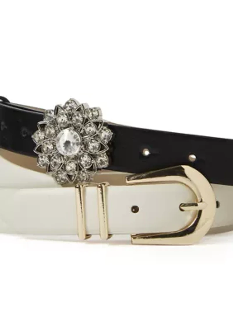 Crystal Buckle and Classic Belt Set