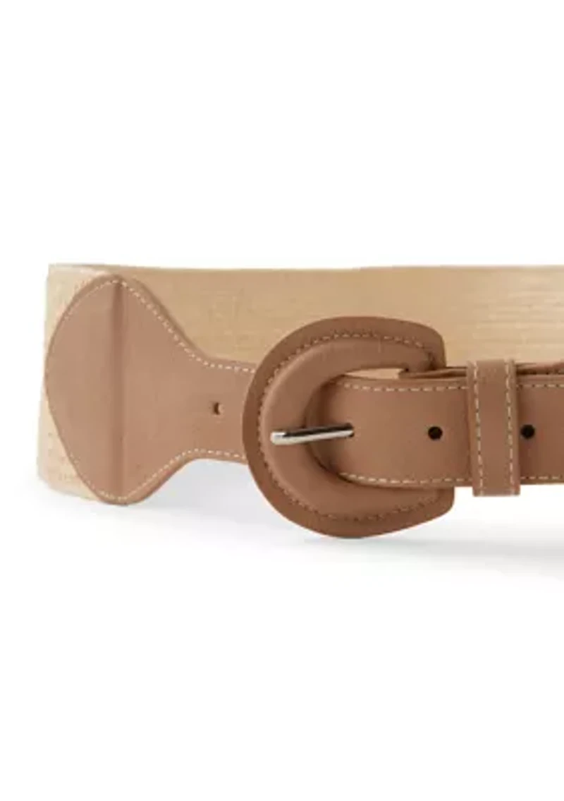 Straw Stretch Contour Belt