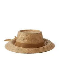 Lurex Downbrim Hat with Tie Accent