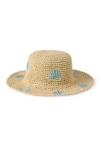 Embroidered Crochet Bucket Hat