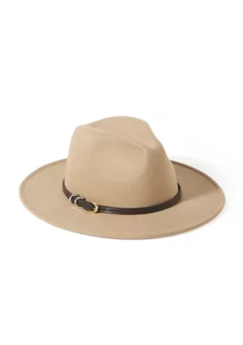 Felt Panama Hat with Belt Trim