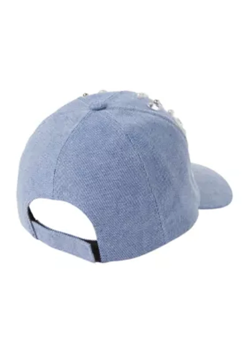 Rhinestone Denim Ballcap