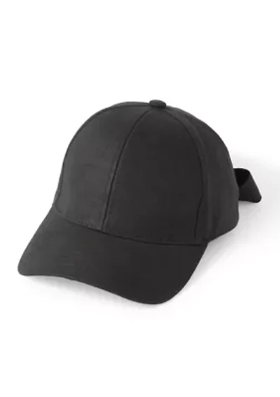 Linen Tie Back Baseball Hat