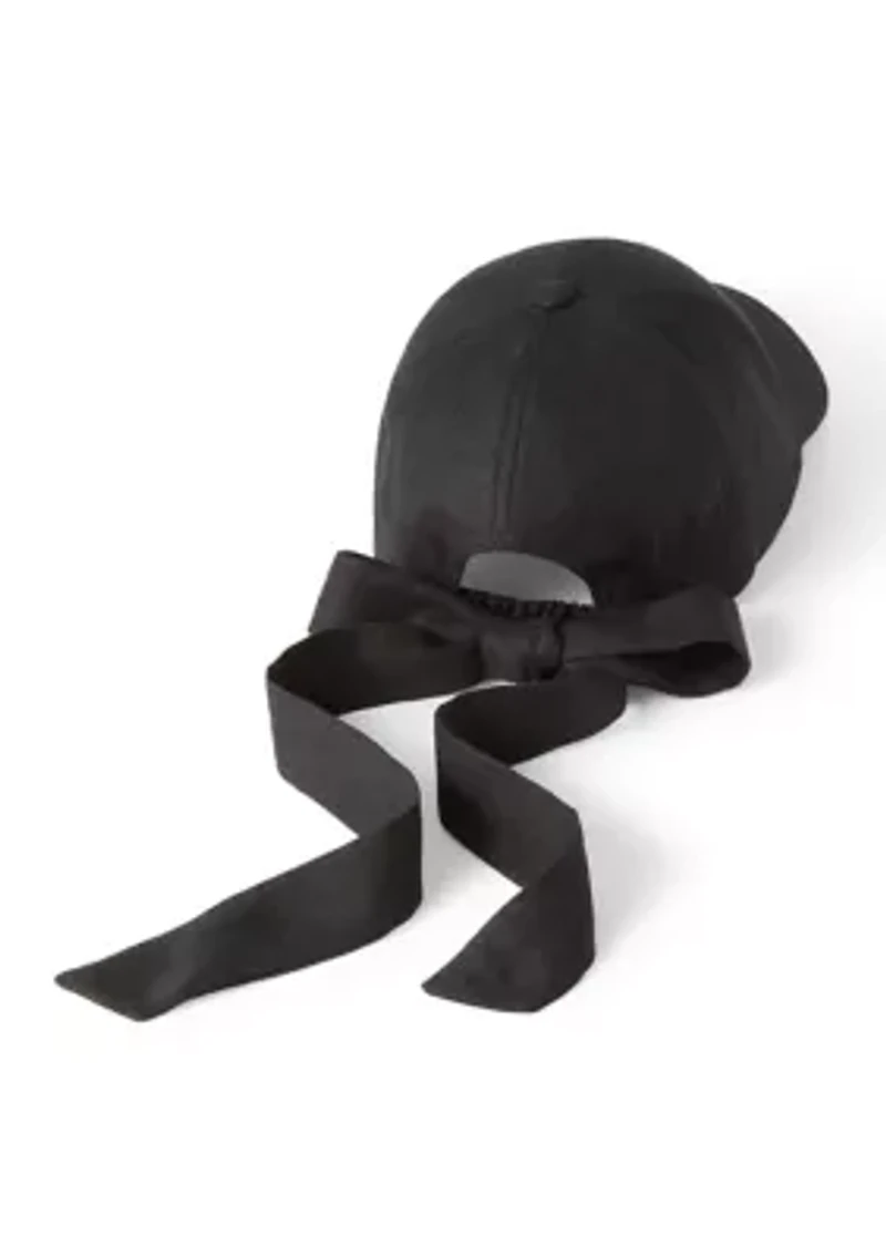 Linen Tie Back Baseball Hat