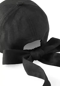 Linen Tie Back Baseball Hat