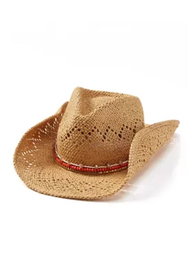 Bead Trim Cowboy Hat
