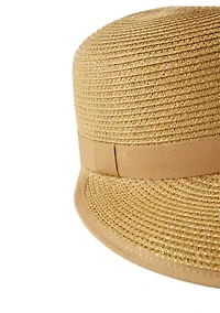 Metallic Straw Face Framing Hat