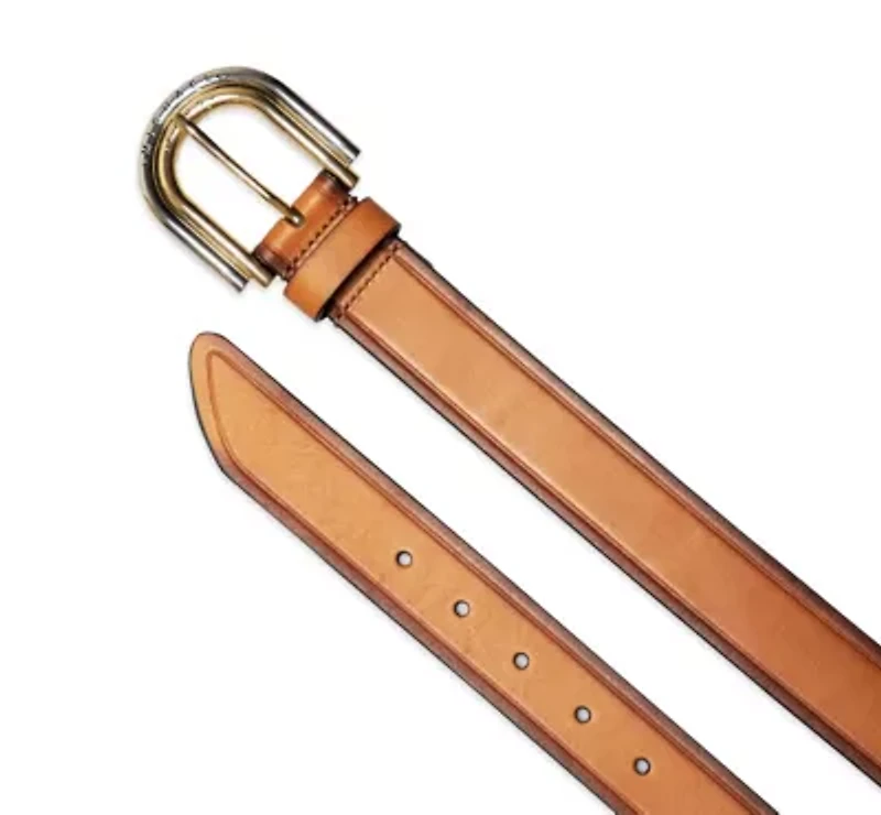 35MM Double Buckle Leather Belt