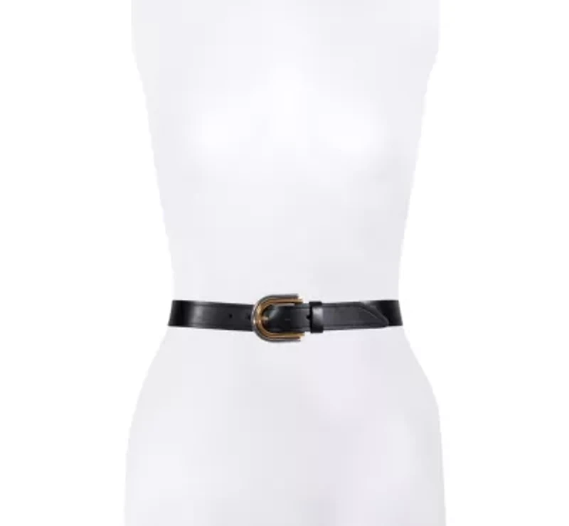 35MM Double Buckle Leather Belt
