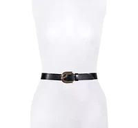 35MM Double Buckle Leather Belt