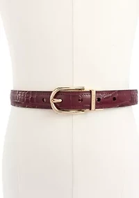 Reversible Croc Embossed Belt