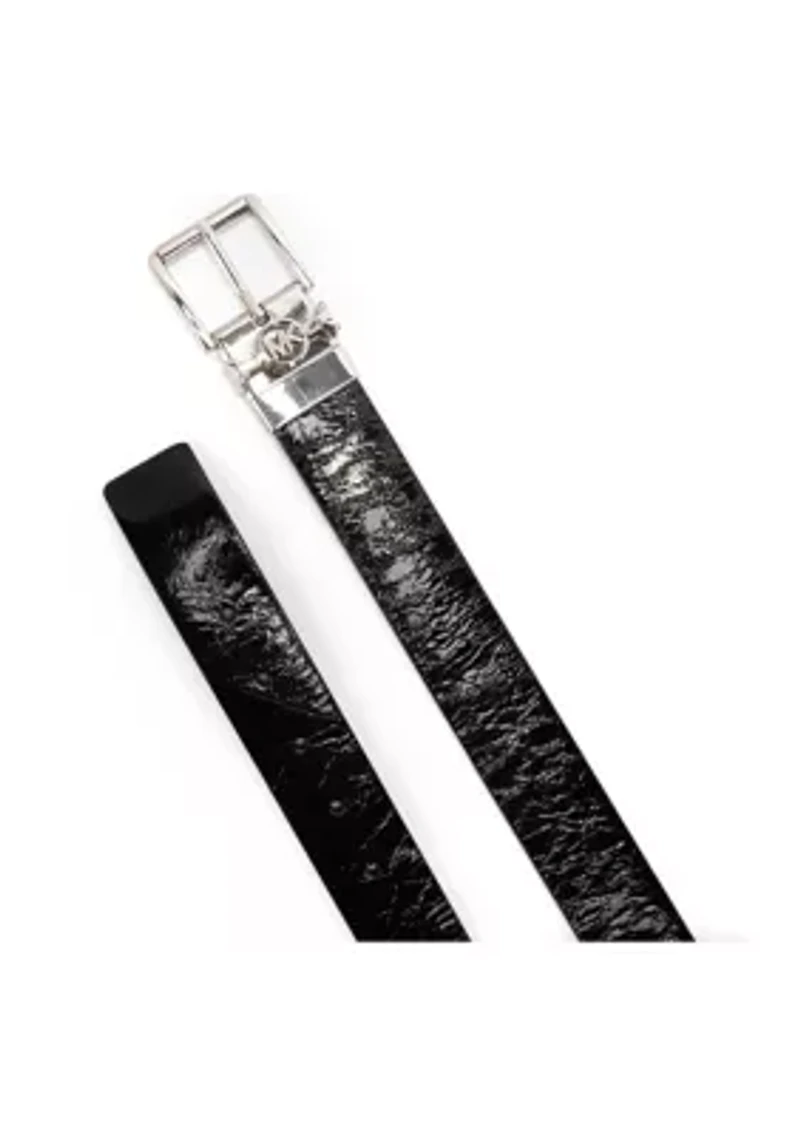 38 Millimeter Reversible Metallic Leather Belt
