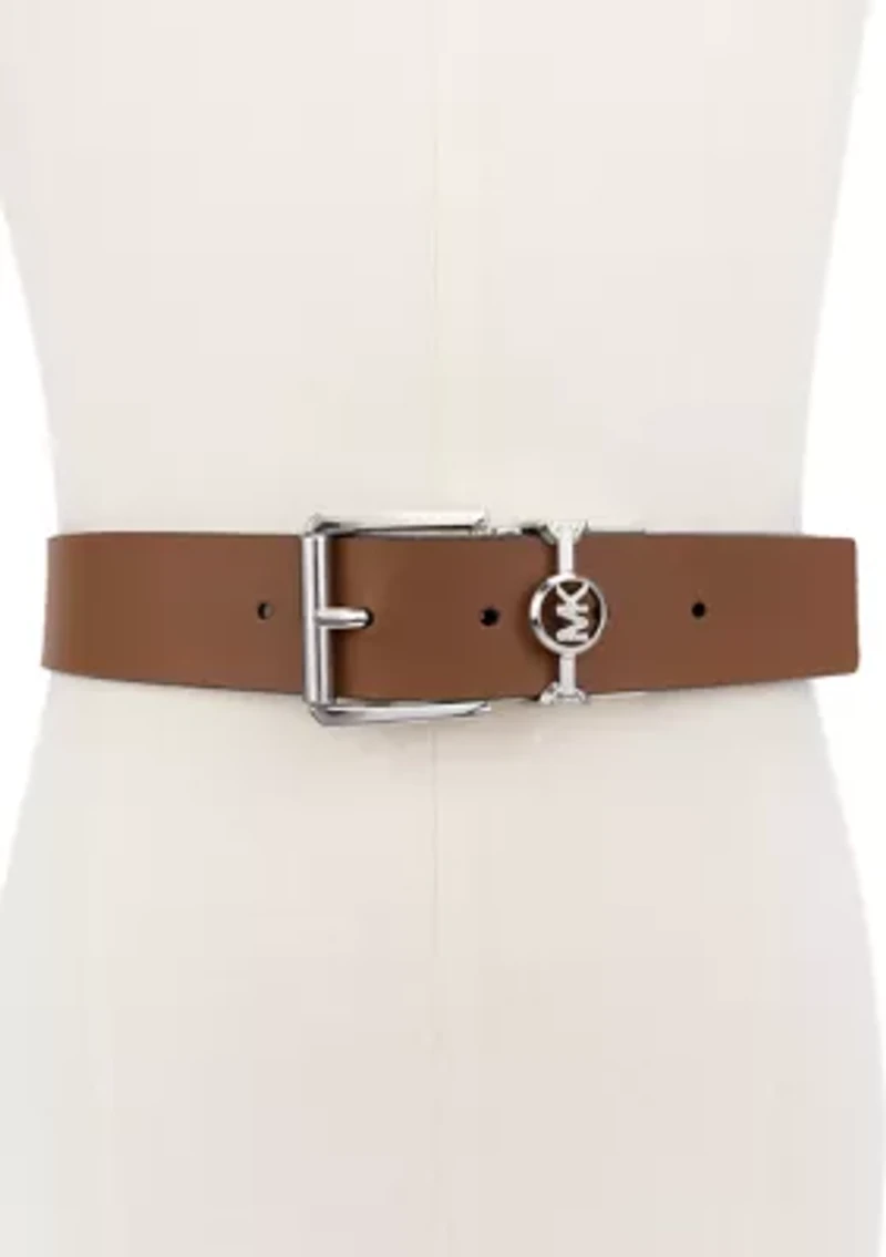 38 Millimeter Reversible Metallic Leather Belt