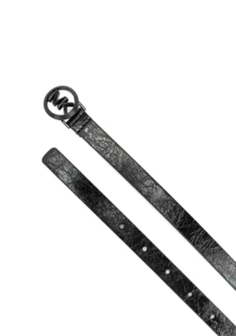 Logo Charm Skinny Belt