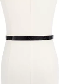 Logo Charm Skinny Belt