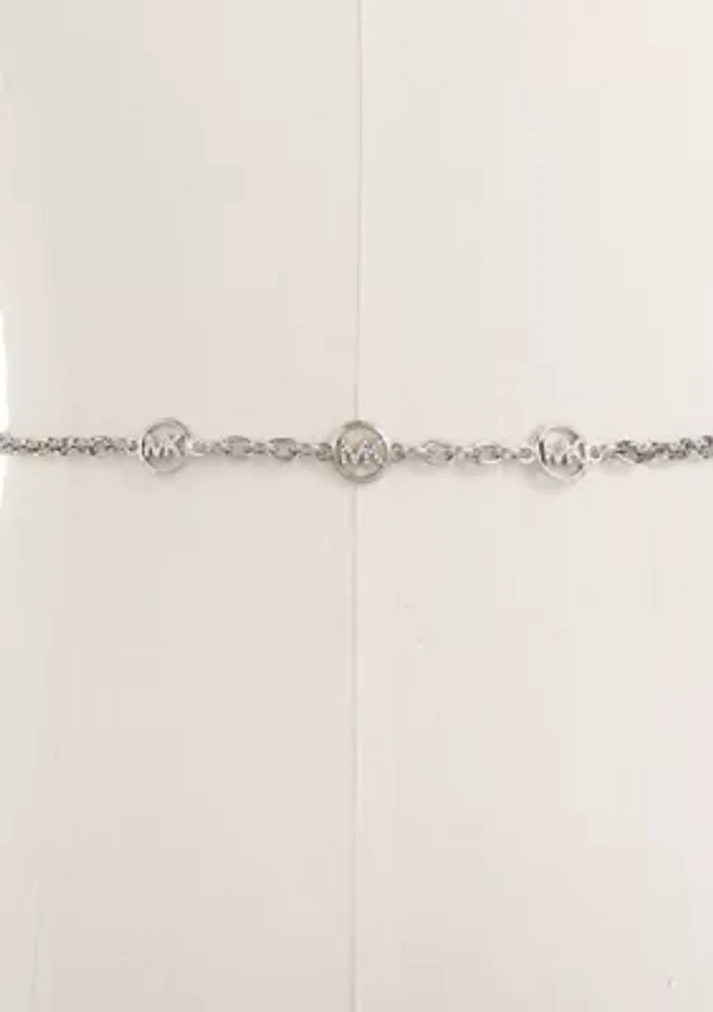 Mini Chain Belt with Pavé Logos