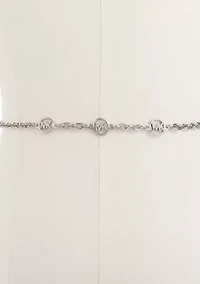 Mini Chain Belt with Pavé Logos