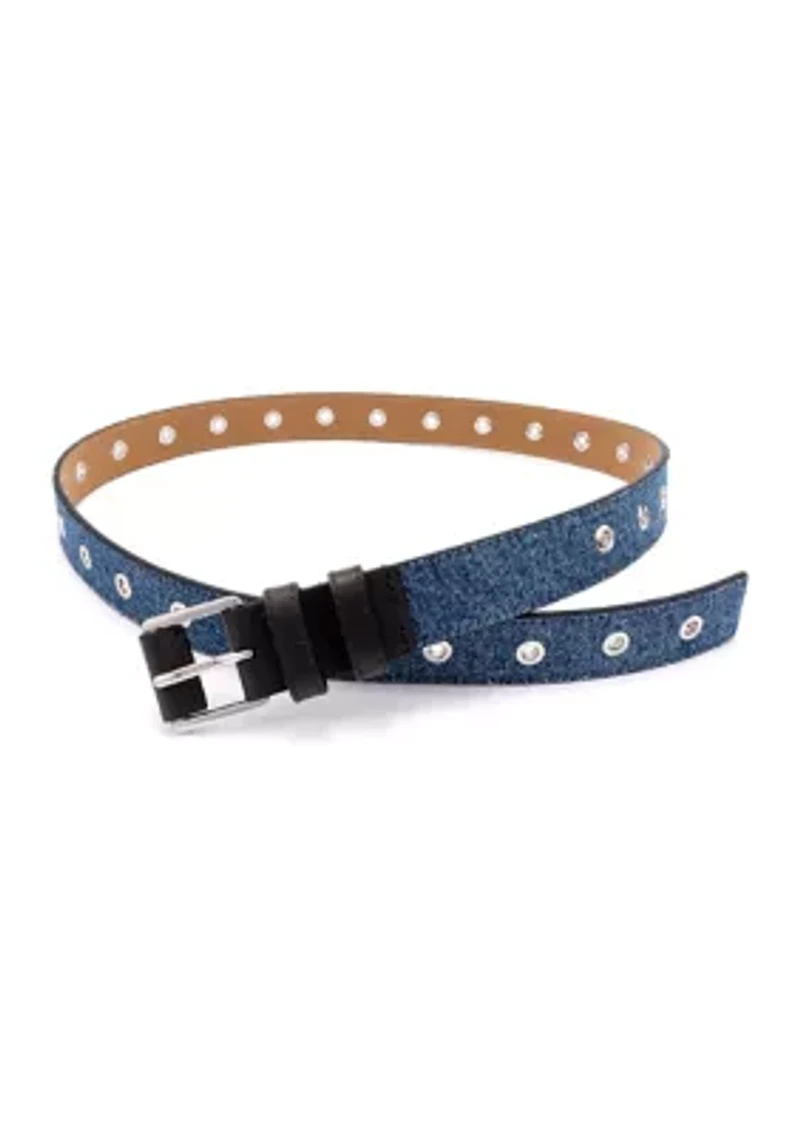 28 Millimeter Denim Belt with Grommets