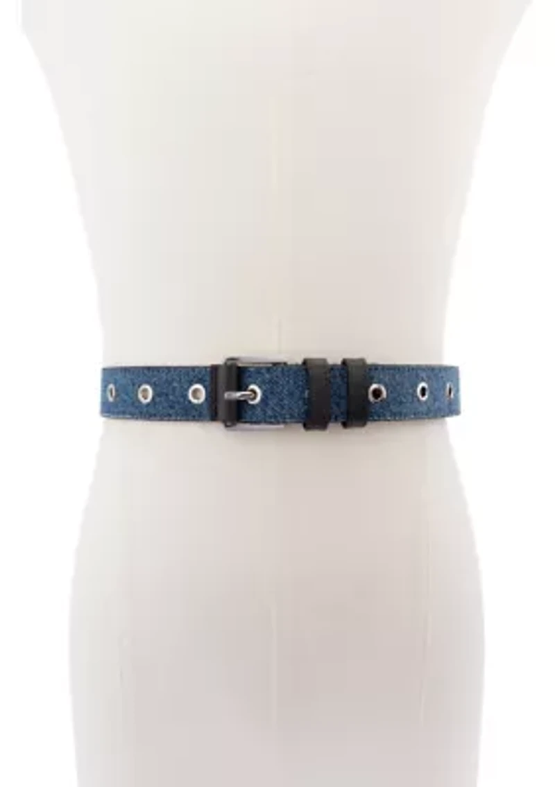 28 Millimeter Denim Belt with Grommets