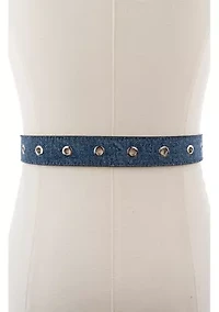 28 Millimeter Denim Belt with Grommets