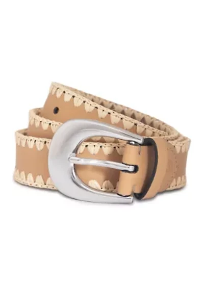 Raffia Leather Belt