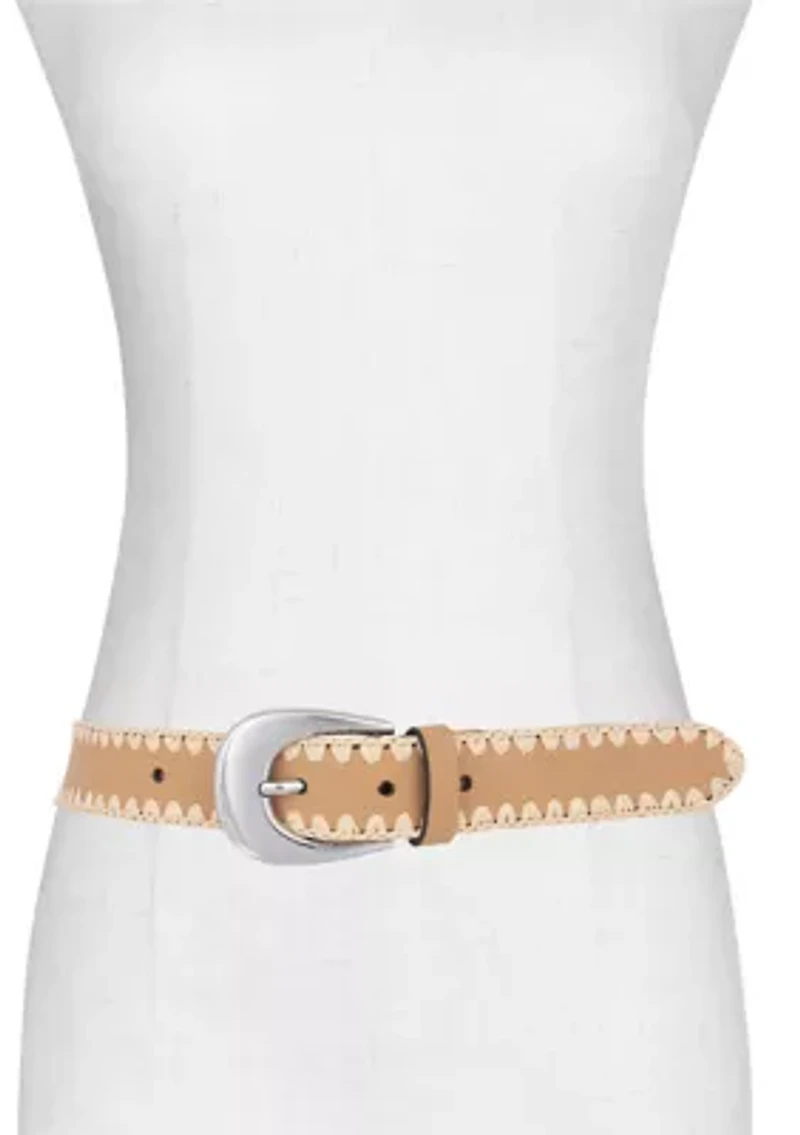Raffia Leather Belt
