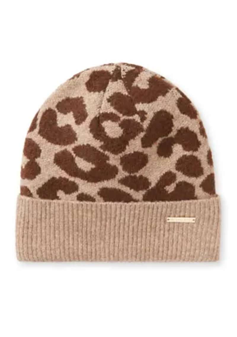 Wooly Leopard Crown Cuff Hat
