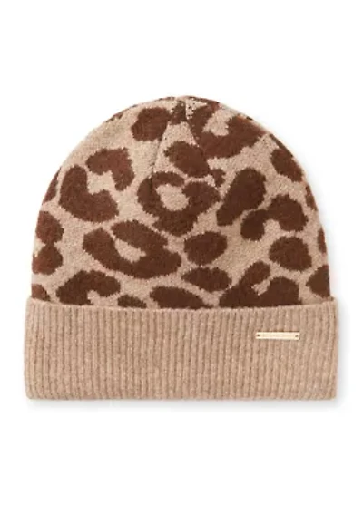 Wooly Leopard Crown Cuff Hat