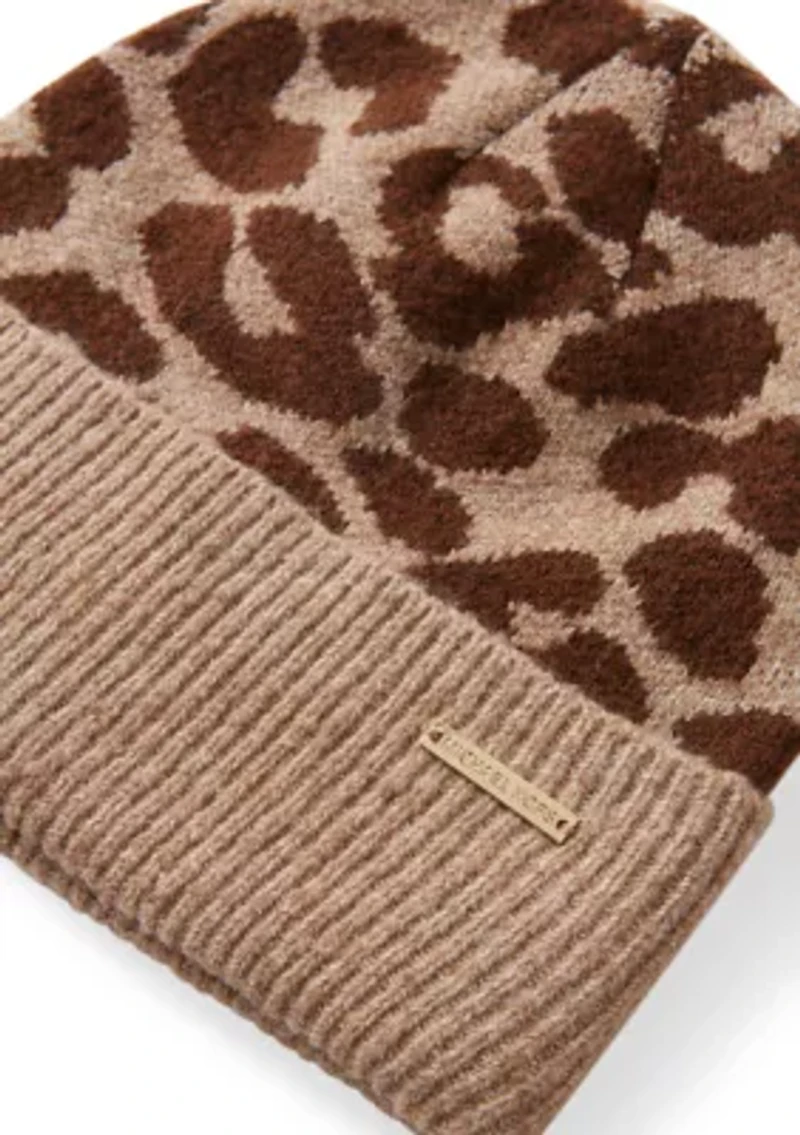 Wooly Leopard Crown Cuff Hat