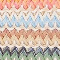 Straw North South Crossbody Bag