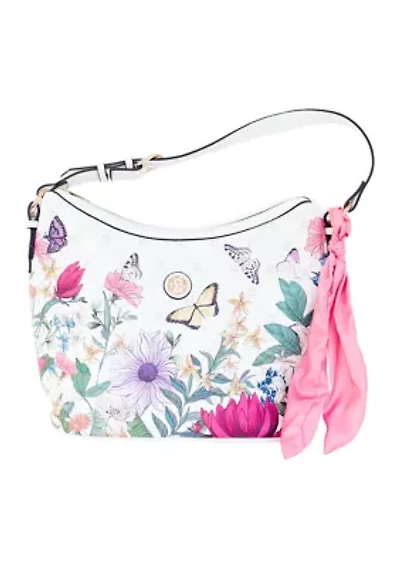 Floral Saffiano Hobo Bag