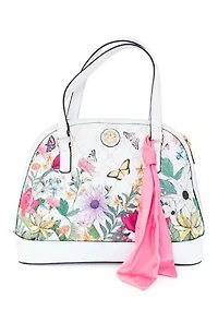Floral Saffiano Dome Satchel