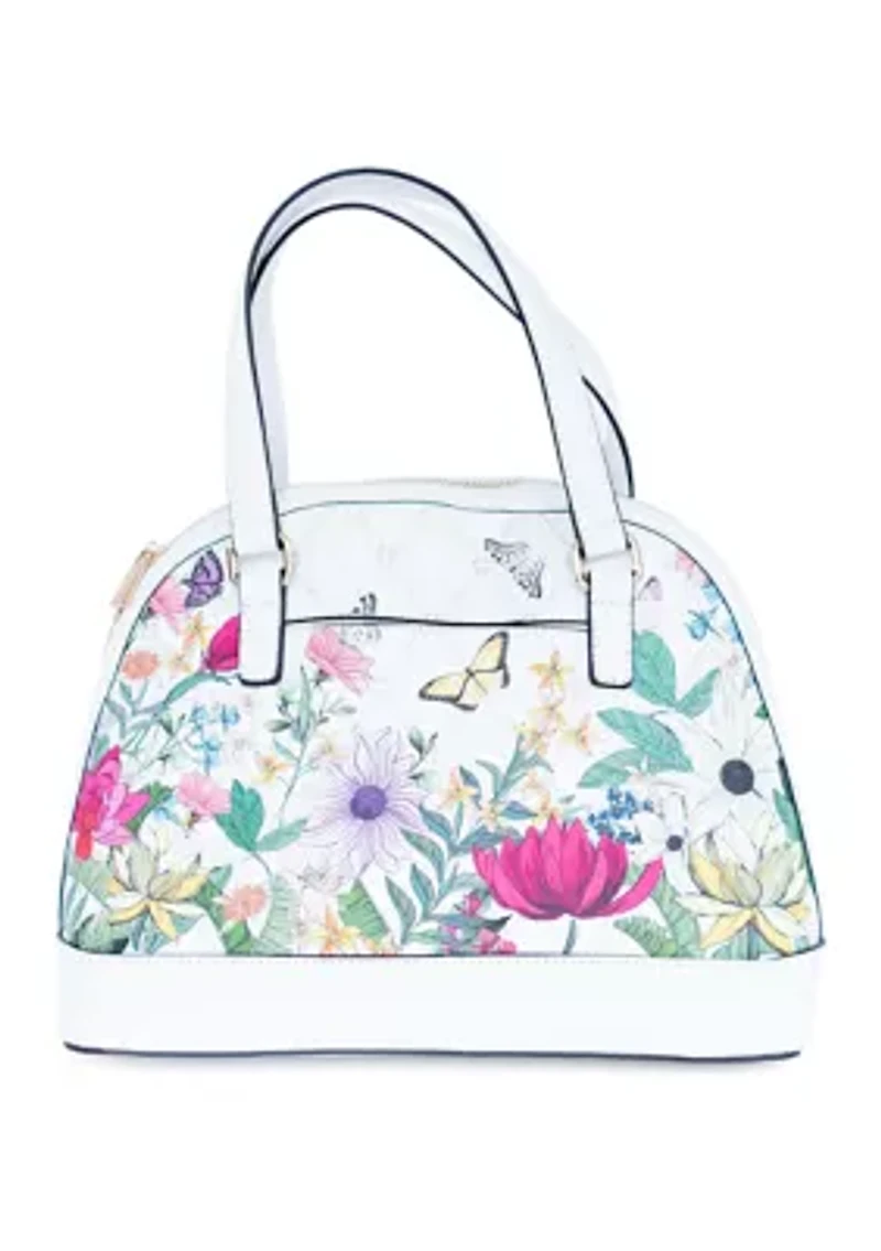 Floral Saffiano Dome Satchel
