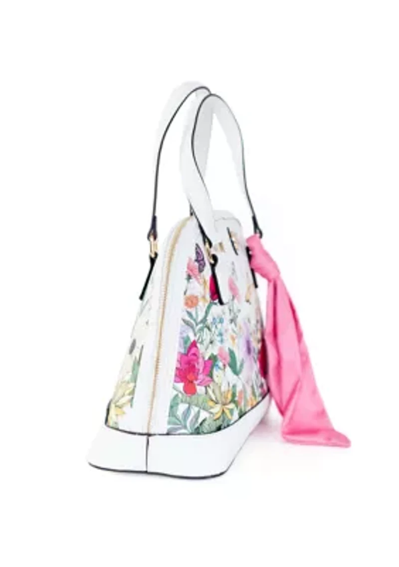 Floral Saffiano Dome Satchel