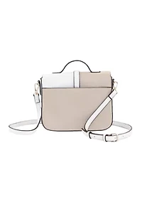 Resin Pebbled Faux Leather Color Blocked Crossbody