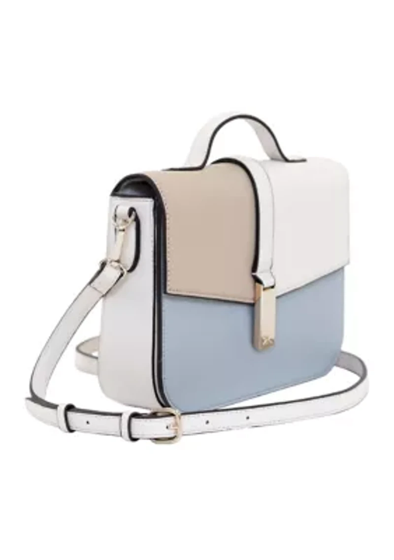 Resin Pebbled Faux Leather Color Blocked Crossbody