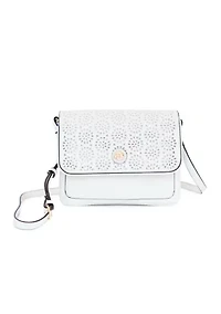 Saffiano Perforated Flap Crossbody