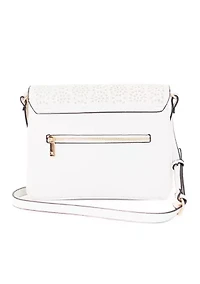 Saffiano Perforated Flap Crossbody