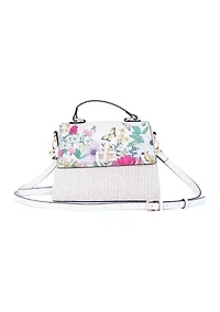 Floral Saffiano Medium Satchel