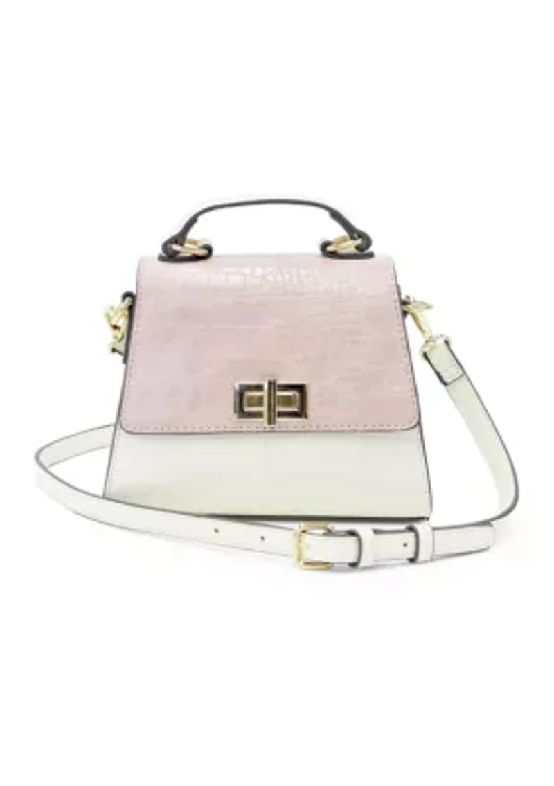 Mix Media Satchel with Mini Top Handle