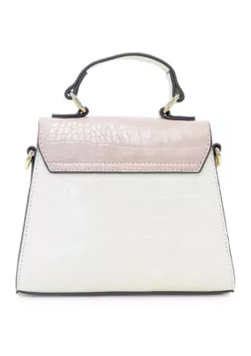 Mix Media Satchel with Mini Top Handle 
