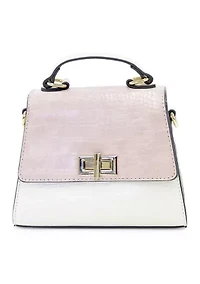 Mix Media Satchel with Mini Top Handle 