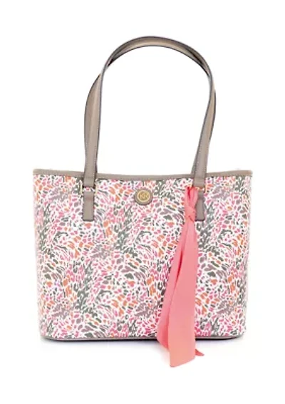 Abstract Print Saffiano Tote