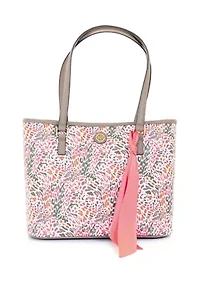 Abstract Print Saffiano Tote