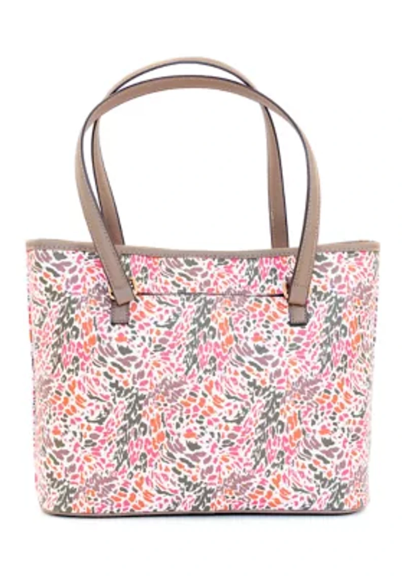 Abstract Print Saffiano Tote