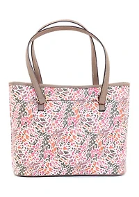 Abstract Print Saffiano Tote